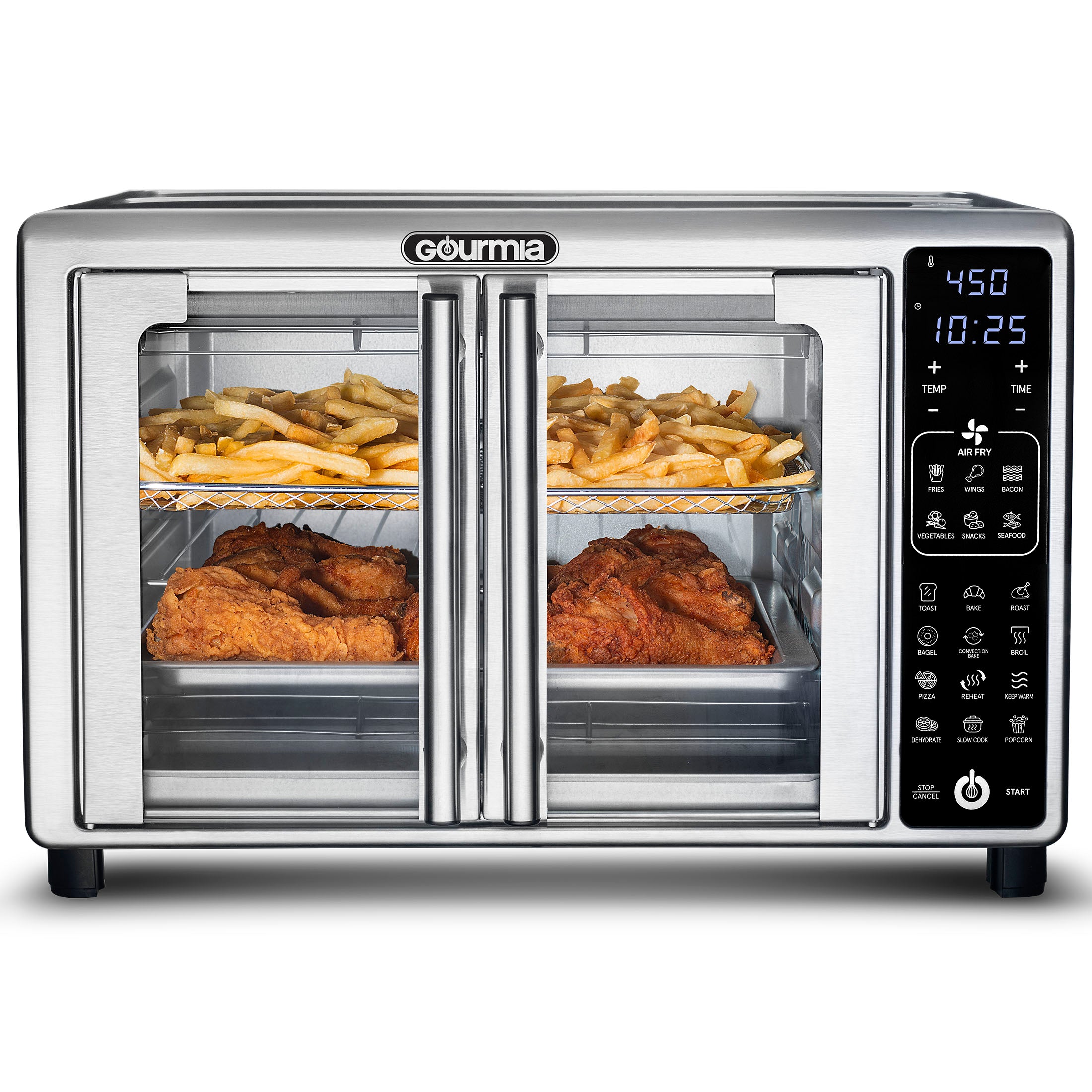 24l Gourmia French Door 6 Slice Digital Toaster Oven Air