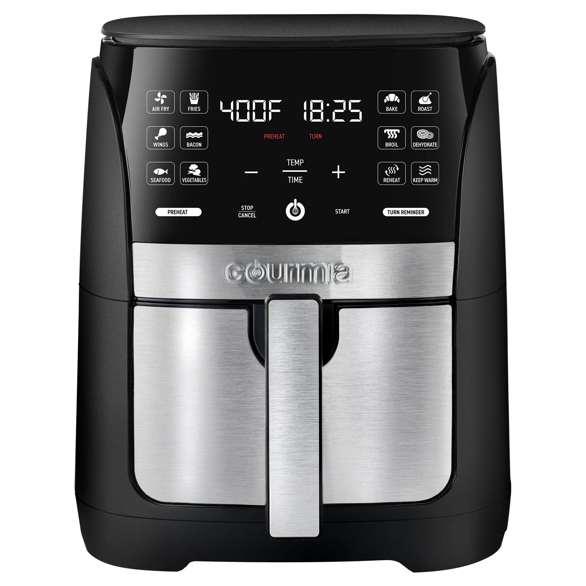 Gourmia 6 Qt Digital Air Fryer with Guided Cooking and 12 One 