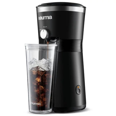 Gourmia Iced Coffee Maker with 25 fl oz. Reusable Tumbler, Black