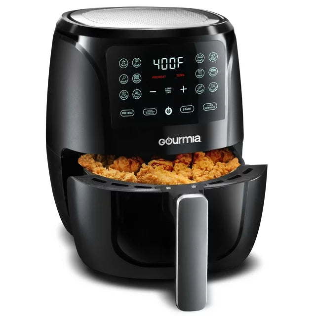 Gourmia 4 Qt Digital Air Fryer with Guided Cooking, Black