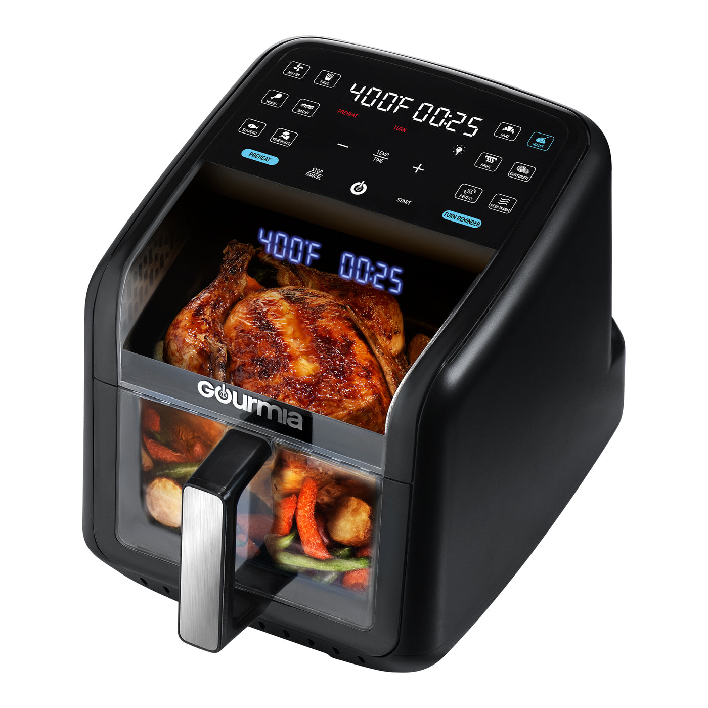 Gourmia 7-Quart Digital Air Fryer, with Glass Basket and 12-One Touch Cooking Presets