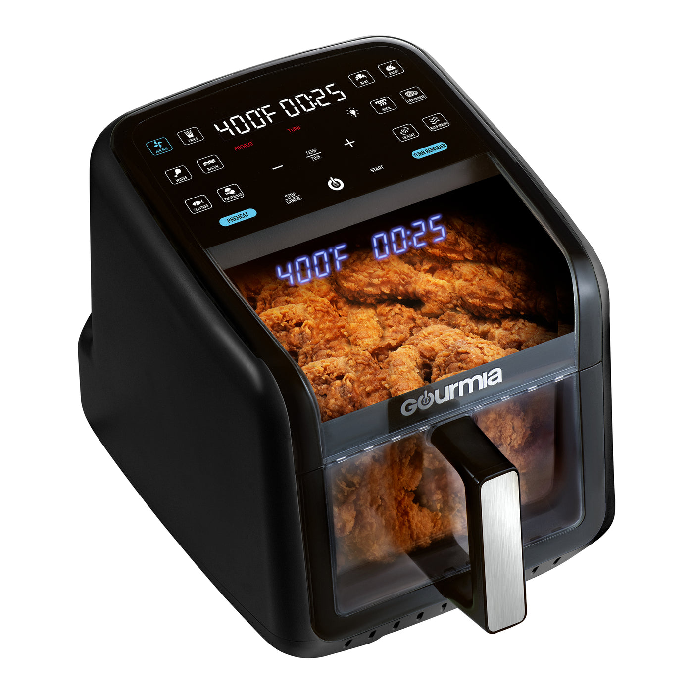 Gourmia 7-Quart Digital Air Fryer, with Glass Basket and 12-One Touch Cooking Presets