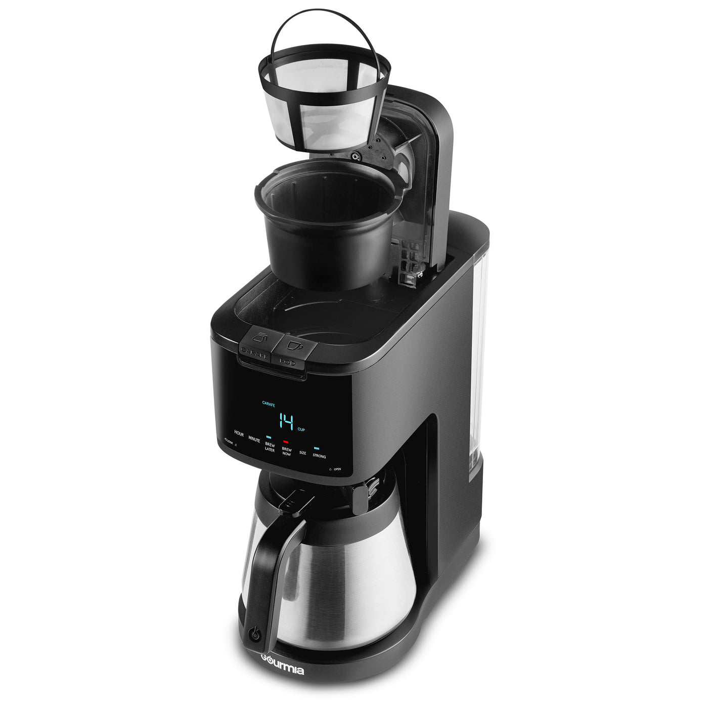 Gourmia 2-in-1 Single-Serve, K-Cup Pod Compatible + 12-Cup Coffee Maker, with Thermal Carafe