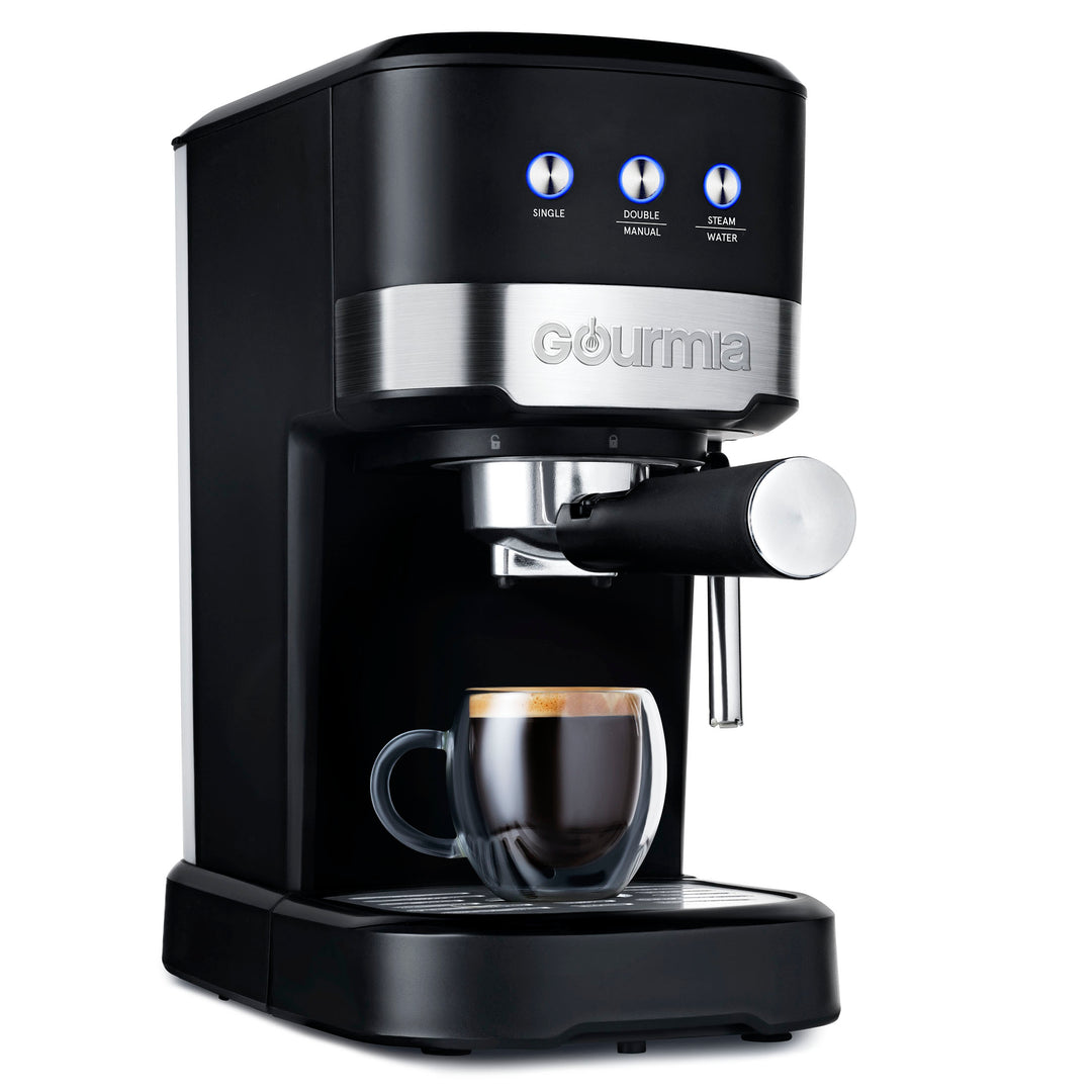 Gourmia 1.2L 15 Bar Espresso Maker with Powerful Frothing Wand