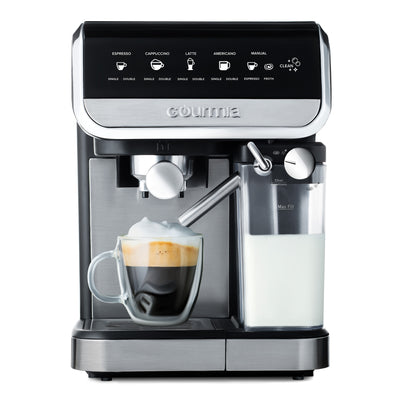 Gourmia 8-in-1 One-Touch Espresso, Cappuccino, Latte & Americano Maker with Automatic Frothing