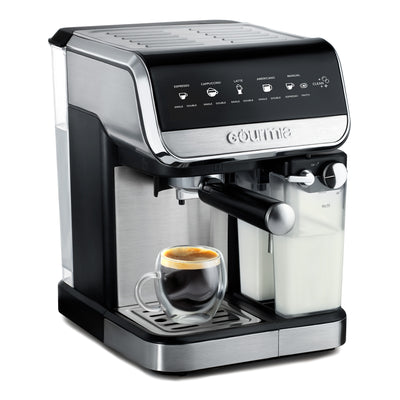 Gourmia 8-in-1 One-Touch Espresso, Cappuccino, Latte & Americano Maker with Automatic Frothing