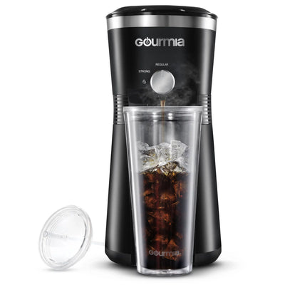 Gourmia Iced Coffee Maker with 25 fl oz. Reusable Tumbler, Black