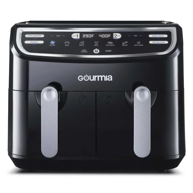 Gourmia 9 Qt 7-in-1 Dual Basket Digital Air Fryer with Smart