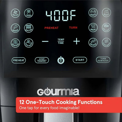 Gourmia 4 Qt Digital Air Fryer with Guided Cooking, Black