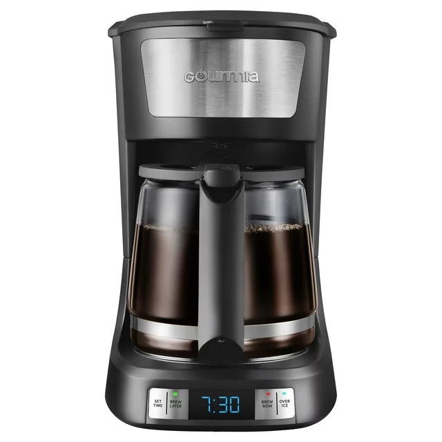 Gourmia 12 Cup Programmable Hot & Iced Coffee Maker with Keep Warm Feature - Black